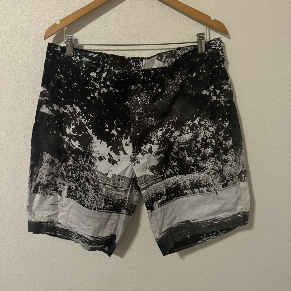 Polo Golf Ralph Lauren Allover Print Short Club House Golf Course Black White-36